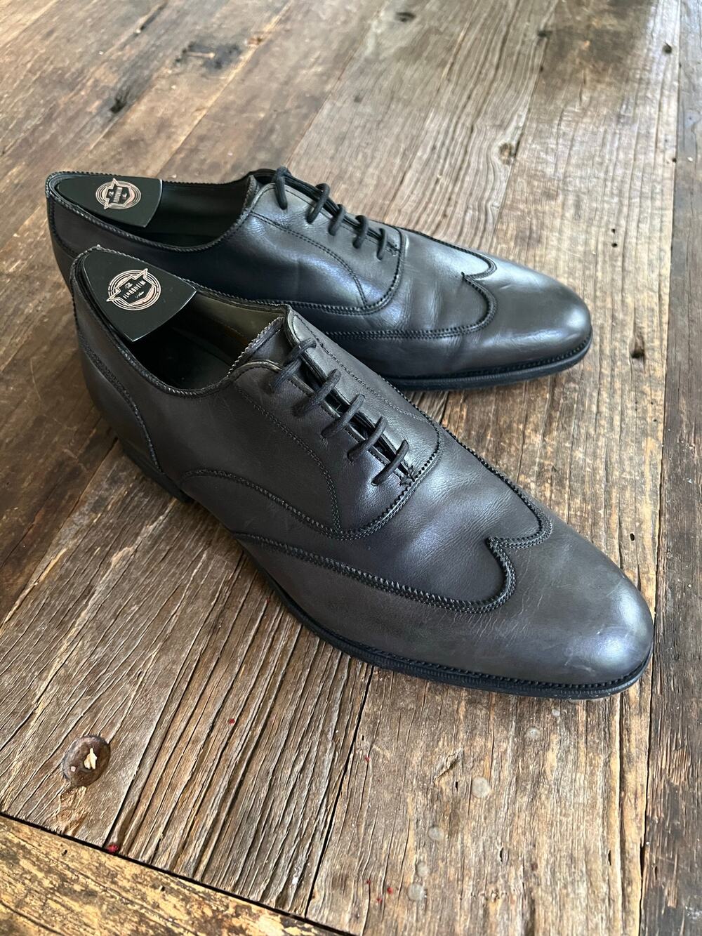 Edward Green Oxford Casual Dress Shoe Dark Gray Size 8.5 E JP
